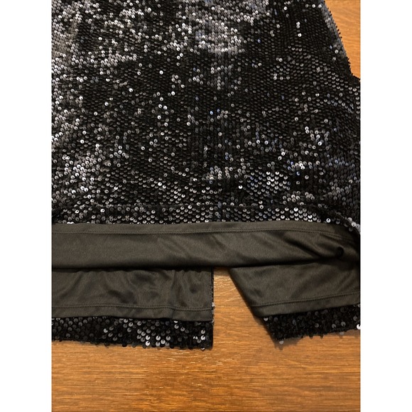 Ann Taylor Pencil Skirt Lined Back Vent Back Zip Up Sequined Dark Navy Size 14 - Picture 2 of 7